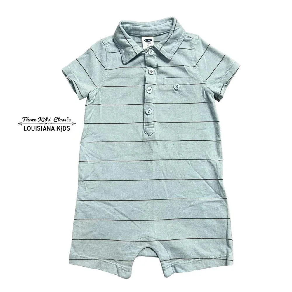 Old Navy 6-12m Striped Polo Romper